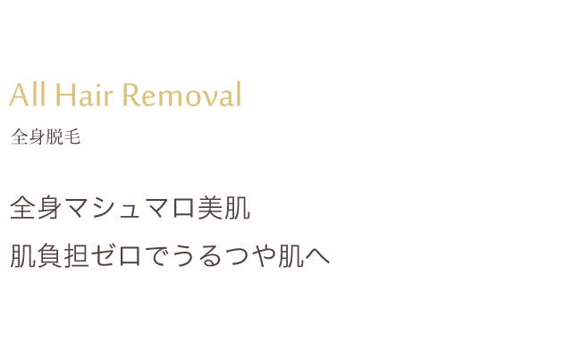 ALL Hair Removal　全身脱毛